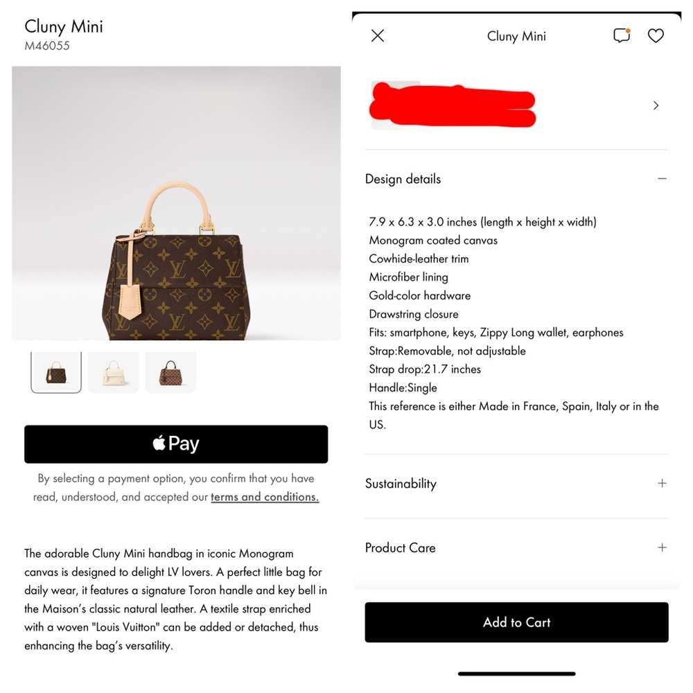 Louis Vuitton cluny mini beige - Picture 17 of 17